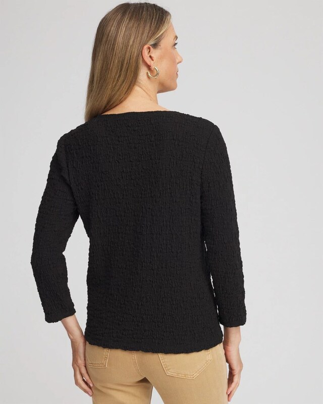 Textured Scoopneck Cardigan - image 3